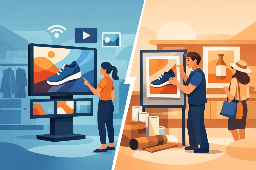 Digital Signage vs Printed Posters for Retail